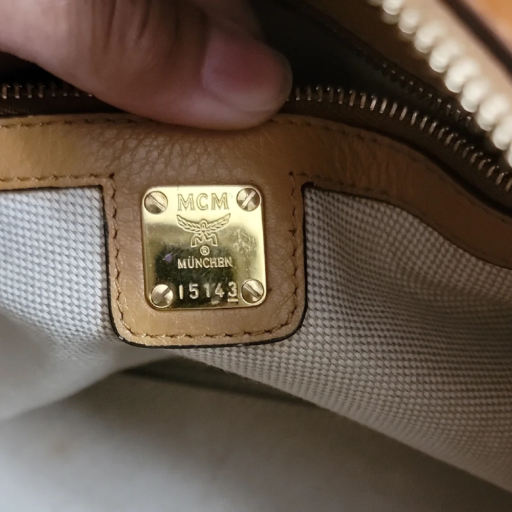 MCM Tan Visetos Print Handbag - Picture 10 of 13